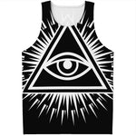 Black And White Illuminati Print Men's Tank Top