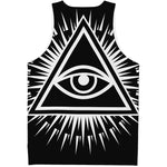Black And White Illuminati Print Men's Tank Top