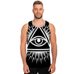 Black And White Illuminati Print Men's Tank Top
