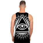 Black And White Illuminati Print Men's Tank Top