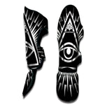 Black And White Illuminati Print Muay Thai Shin Guard