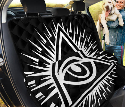 Black And White Illuminati Print Pet Car Back Seat Cover