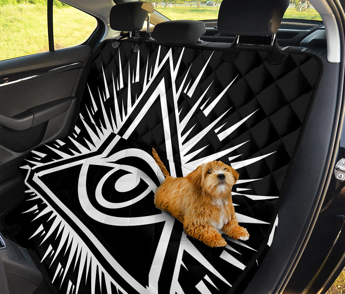 Black And White Illuminati Print Pet Car Back Seat Cover