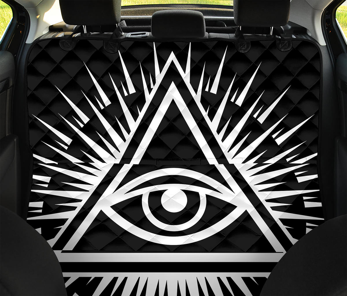 Black And White Illuminati Print Pet Car Back Seat Cover