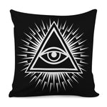 Black And White Illuminati Print Pillow Cover