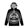 Black And White Illuminati Print Pullover Hoodie