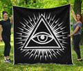 Black And White Illuminati Print Quilt