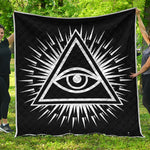 Black And White Illuminati Print Quilt
