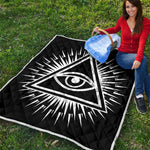 Black And White Illuminati Print Quilt