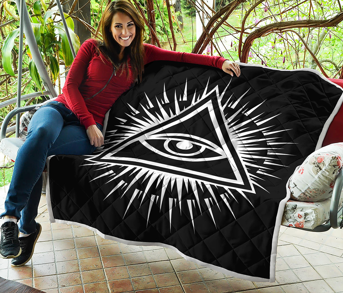 Black And White Illuminati Print Quilt