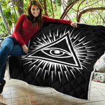 Black And White Illuminati Print Quilt