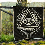 Black And White Illuminati Print Quilt