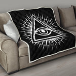 Black And White Illuminati Print Quilt