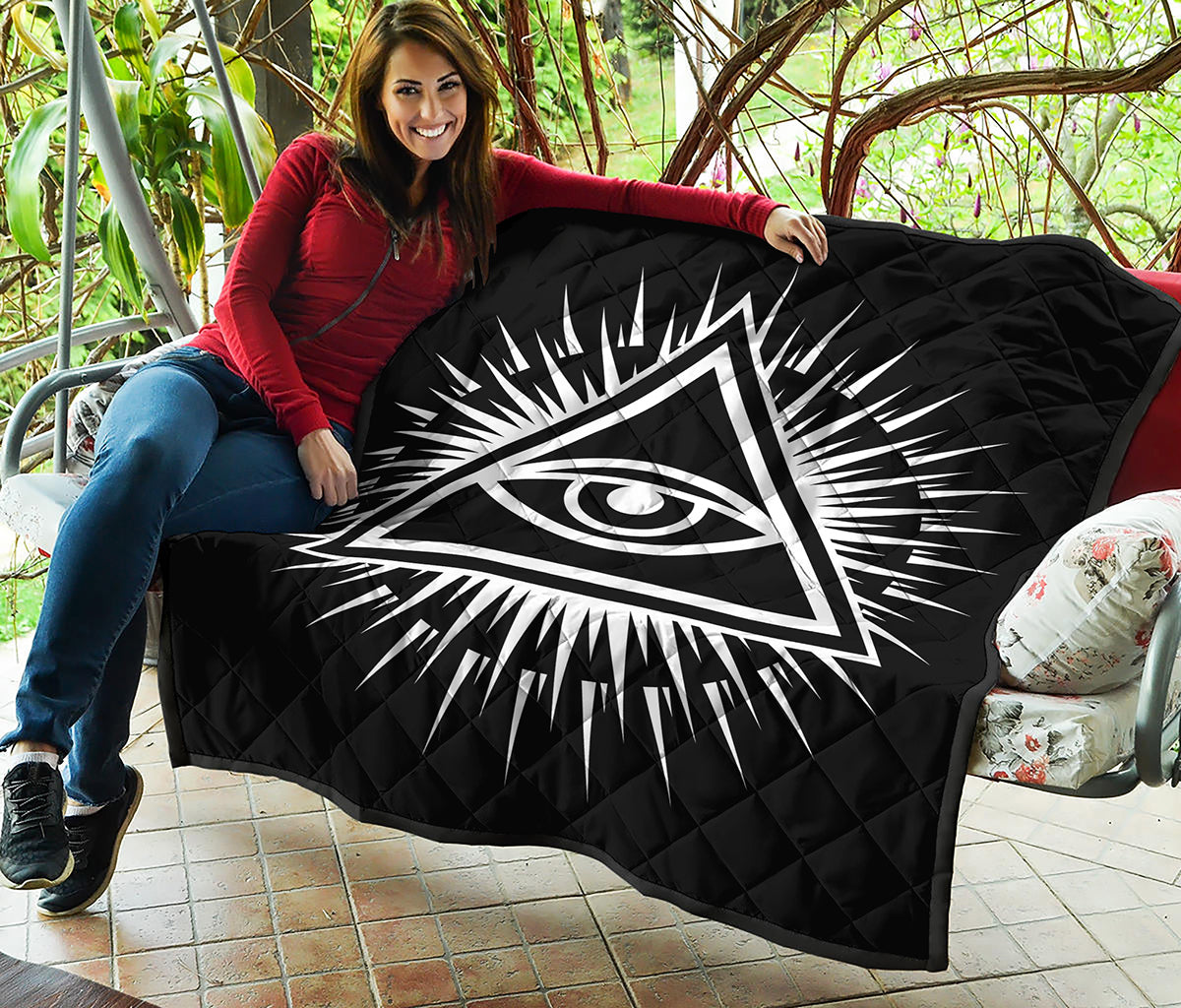 Black And White Illuminati Print Quilt