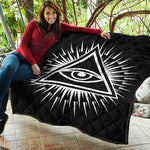 Black And White Illuminati Print Quilt