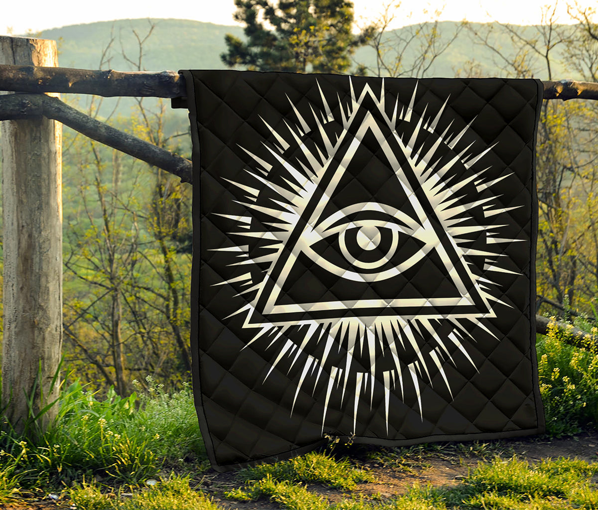 Black And White Illuminati Print Quilt