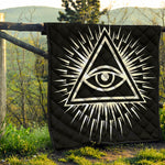 Black And White Illuminati Print Quilt