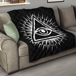 Black And White Illuminati Print Quilt