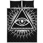 Black And White Illuminati Print Quilt Bed Set