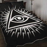 Black And White Illuminati Print Quilt Bed Set