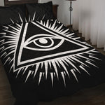 Black And White Illuminati Print Quilt Bed Set