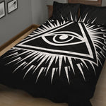 Black And White Illuminati Print Quilt Bed Set