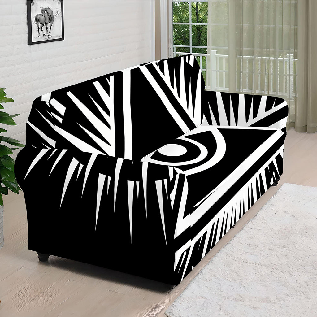 Black And White Illuminati Print Sofa Cover