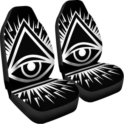 Black And White Illuminati Print Universal Fit Car Seat Covers