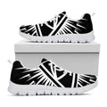 Black And White Illuminati Print White Running Shoes