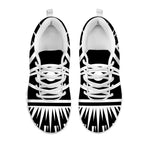 Black And White Illuminati Print White Sneakers