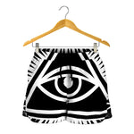 Black And White Illuminati Print Women's Shorts