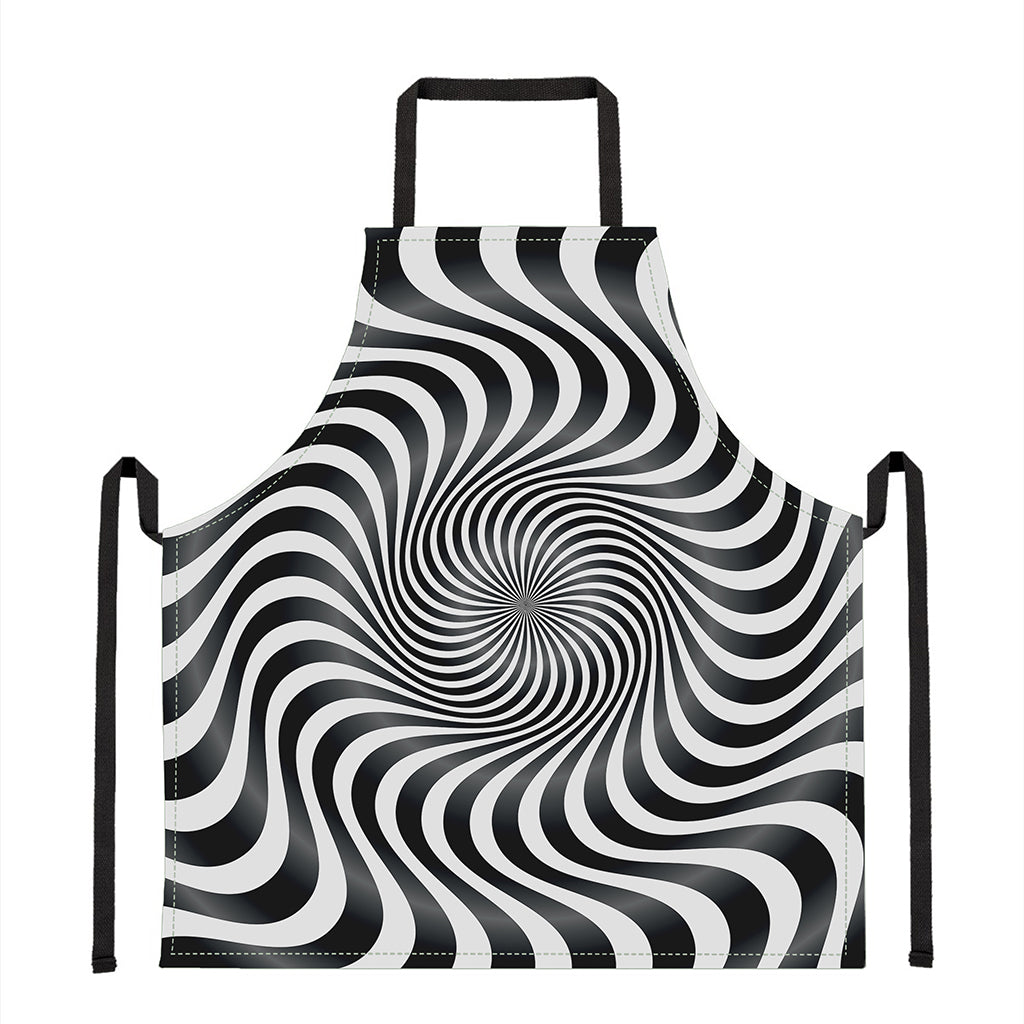 Black And White Illusory Motion Print Apron