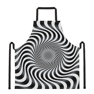 Black And White Illusory Motion Print Apron