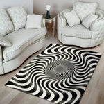 Black And White Illusory Motion Print Area Rug