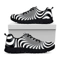 Black And White Illusory Motion Print Black Running Shoes
