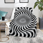 Black And White Illusory Motion Print Blanket