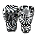 Black And White Illusory Motion Print Boxing Gloves