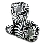 Black And White Illusory Motion Print Boxing Gloves
