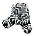 Black And White Illusory Motion Print Boxing Gloves