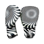 Black And White Illusory Motion Print Boxing Gloves