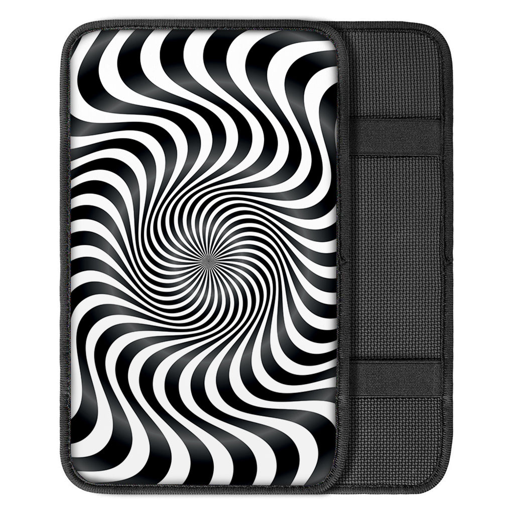 Black And White Illusory Motion Print Car Center Console Cover