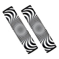 Black And White Illusory Motion Print Car Seat Belt Covers