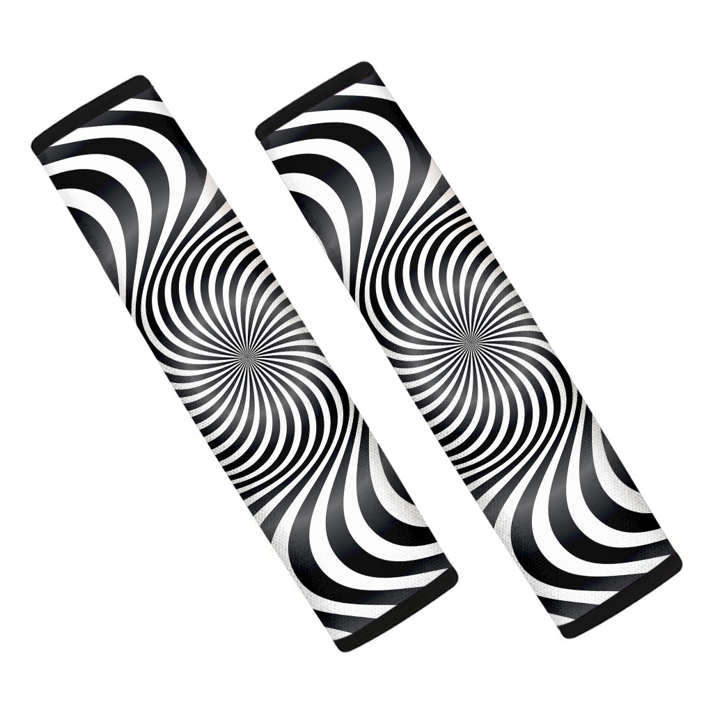 Black And White Illusory Motion Print Car Seat Belt Covers