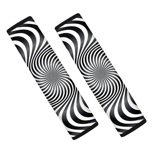 Black And White Illusory Motion Print Car Seat Belt Covers