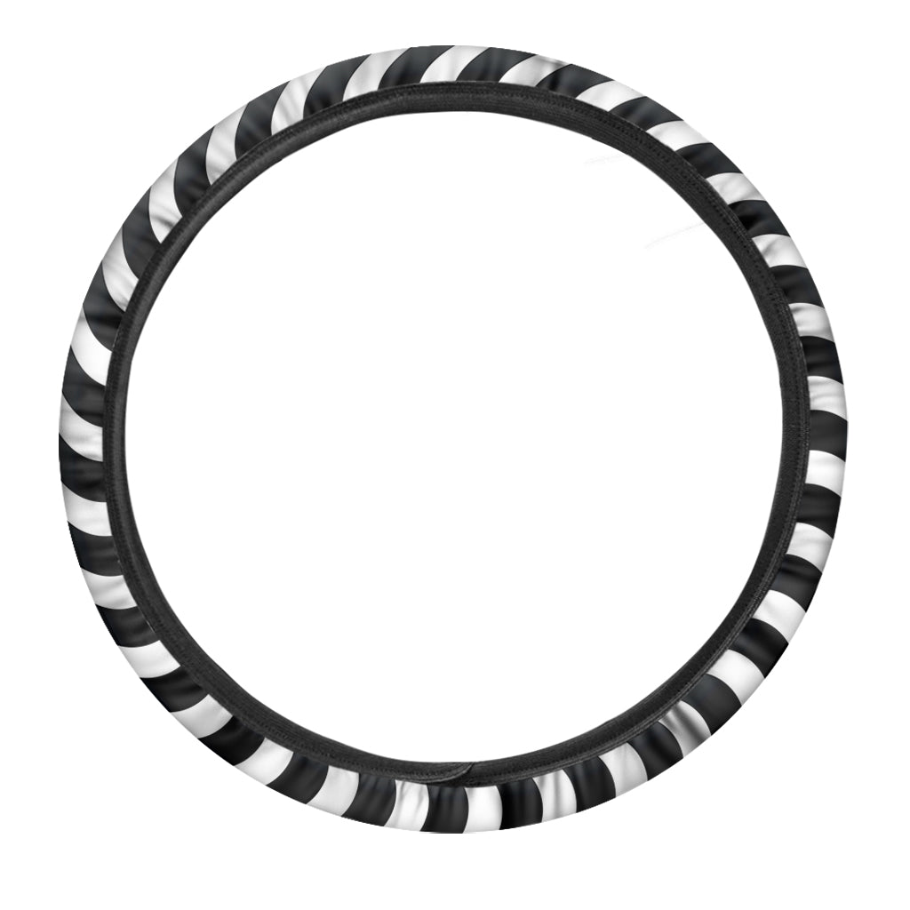Black And White Illusory Motion Print Car Steering Wheel Cover