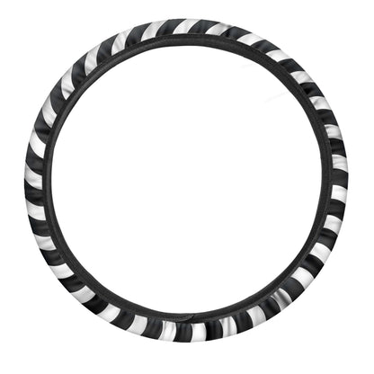 Black And White Illusory Motion Print Car Steering Wheel Cover