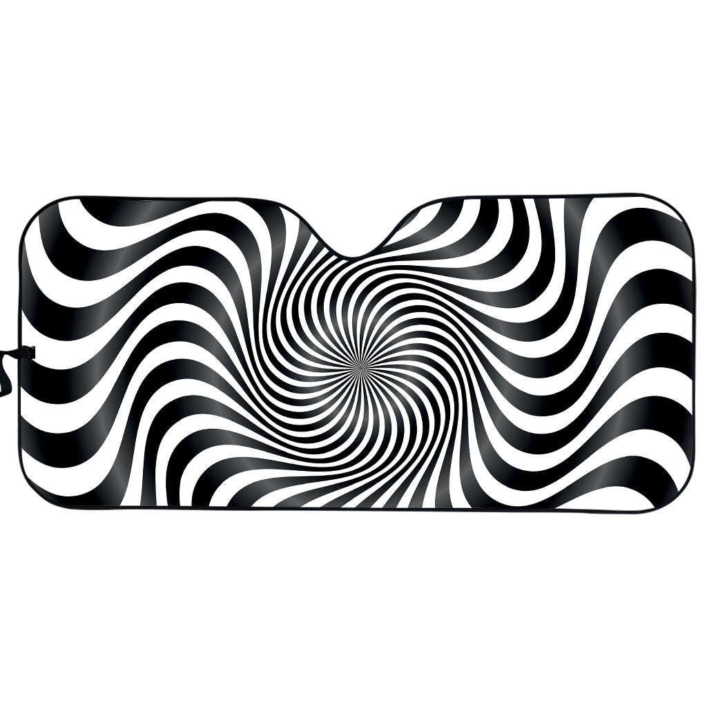 Black And White Illusory Motion Print Car Sun Shade