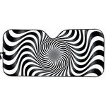 Black And White Illusory Motion Print Car Sun Shade