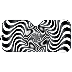 Black And White Illusory Motion Print Car Sun Shade