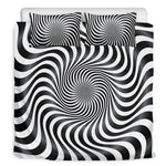 Black And White Illusory Motion Print Duvet Cover Bedding Set